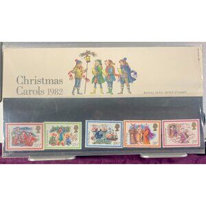1982 Royal Mail Mint Stamps Christmas Carols Set W/ Artwork By Barbara Brown